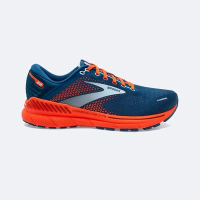 Men's Brooks Adrenaline GTS 22 Road Running Shoes Blue/Light Blue/Orange | USA80214