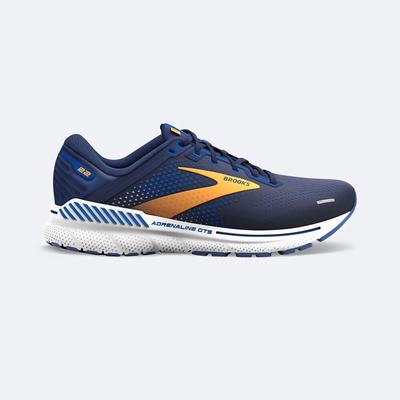 Men's Brooks Adrenaline GTS 22 Running Shoes Navy/Orange/White | USA06428