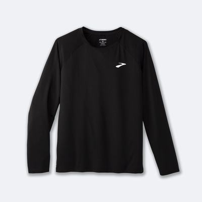 Men's Brooks Atmosphere Long Sleeve 2.0 T-Shirts Black | USA52768