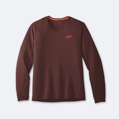 Men's Brooks Atmosphere Long Sleeve T-Shirts Chocolate | USA78356