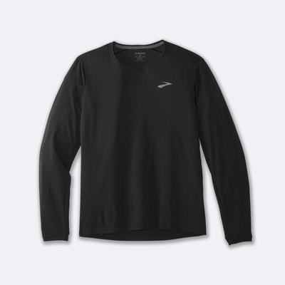 Men's Brooks Atmosphere Long Sleeve T-Shirts Black | USA84261