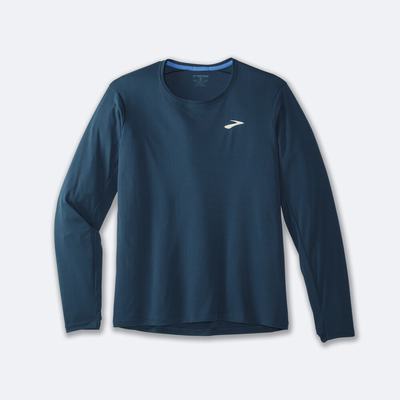 Men's Brooks Atmosphere Long Sleeve T-Shirts Indigo | USA95318