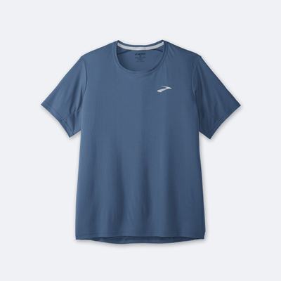 Men's Brooks Atmosphere Short Sleeve T-Shirts Blue | USA72081