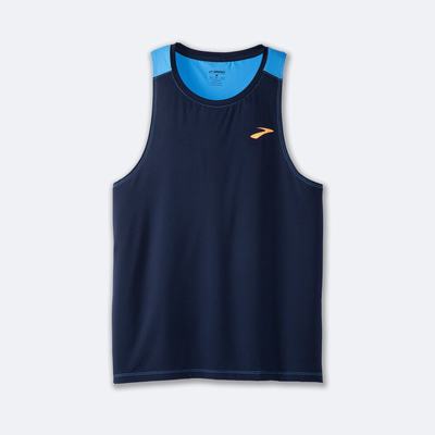 Men's Brooks Atmosphere Singlet 2.0 Tanks Navy | USA94206