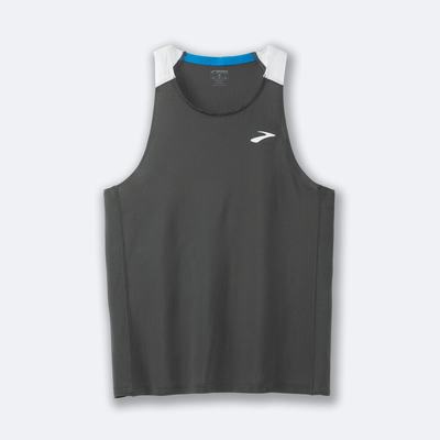 Men's Brooks Atmosphere Singlet Tanks Dark Grey/Grey | USA42893