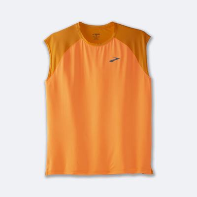 Men's Brooks Atmosphere Sleeveless 2.0 T-Shirts Gold/Orange | USA64257