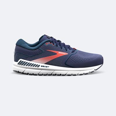 Men's Brooks Beast '20 Road Running Shoes Navy/Red | USA30142