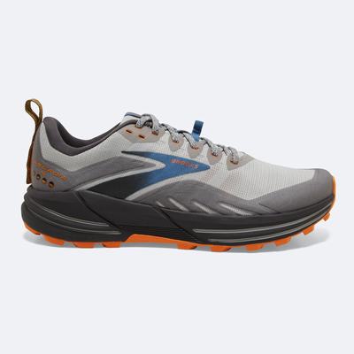 Men's Brooks Cascadia 16 Trail Running Shoes Grey/Orange | USA87625