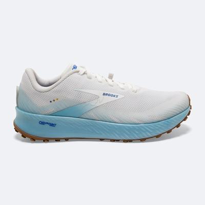 Men's Brooks Catamount Trail Running Shoes White/Light Turquoise/Blue | USA34207