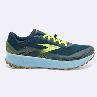 Men's Brooks Catamount Trail Running Shoes Blue/Light Green | USA58361