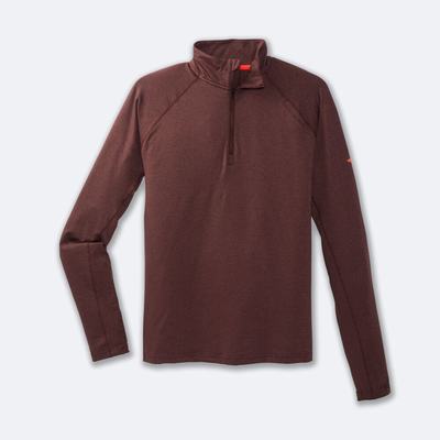 Men's Brooks Dash 1/2 Zip Jackets Chocolate | USA51894