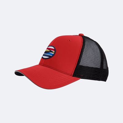 Men's Brooks Discovery Trucker Hats Red/Stripes | USA29876