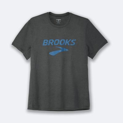 Men's Brooks Distance Graphic Short Sleeve T-Shirts Dark | USA57091