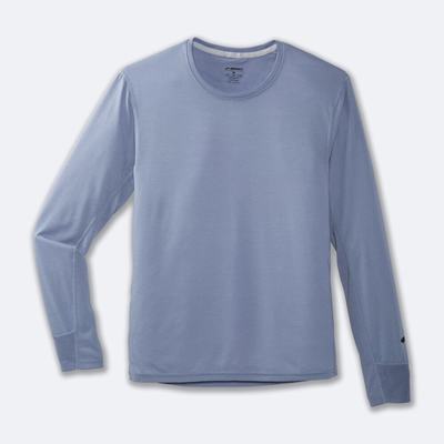 Men's Brooks Distance Long Sleeve T-Shirts Blue | USA08697