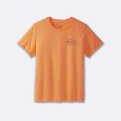 Men's Brooks Distance Short Sleeve 2.0 T-Shirts Orange | USA13809