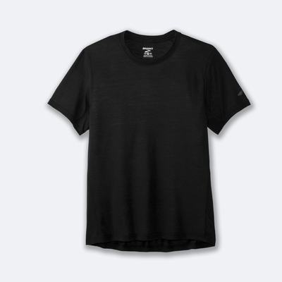 Men's Brooks Distance Short Sleeve T-Shirts Black | USA09215