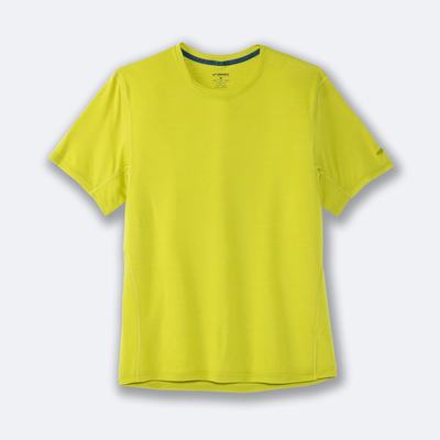 Men's Brooks Distance Short Sleeve T-Shirts Yellow | USA21358