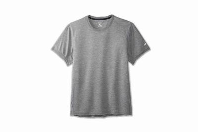 Men's Brooks Distance Short Sleeve T-Shirts Grey | USA34915