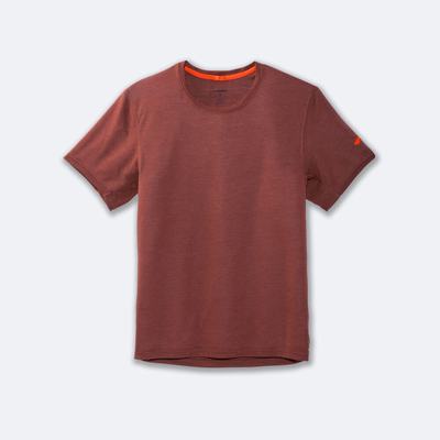 Men's Brooks Distance Short Sleeve T-Shirts Copper | USA98634