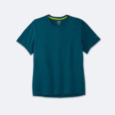 Men's Brooks Distance Short Sleeve T-Shirts Deep Green | USA98756