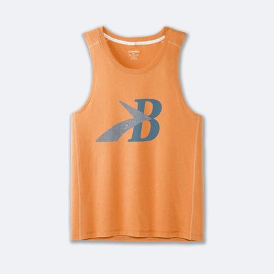 Men's Brooks Distance Tank 2.0 Tanks Orange | USA15294