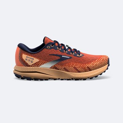 Men's Brooks Divide 3 Trail Running Shoes Orange/Navy | USA30549