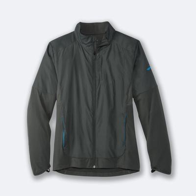 Men's Brooks Fusion Hybrid Jackets Dark Grey | USA26541