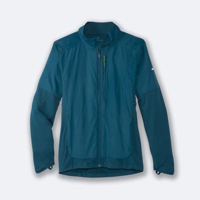 Men's Brooks Fusion Hybrid Jackets Deep Green | USA84231