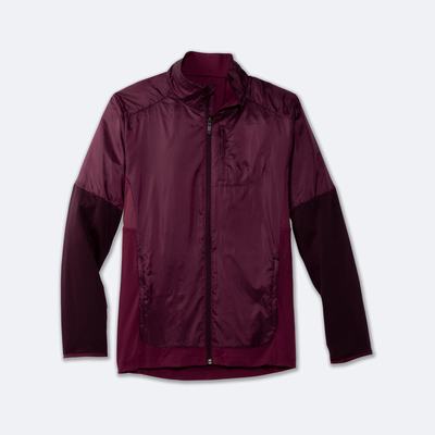 Men's Brooks Fusion Hybrid Jackets Purple | USA83174