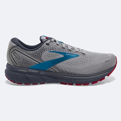 Men's Brooks Ghost 14 Road Running Shoes Grey/Blue/Red | USA94281