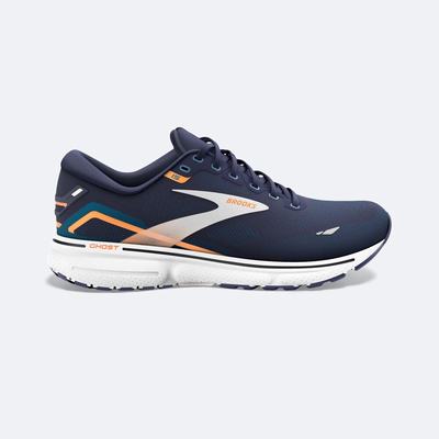 Men's Brooks Ghost 15 Road Running Shoes Navy/Blue/Orange | USA61095