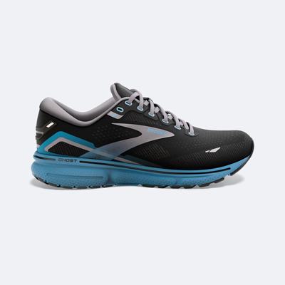 Men's Brooks Ghost 15 Road Running Shoes Black/Blue | USA65172