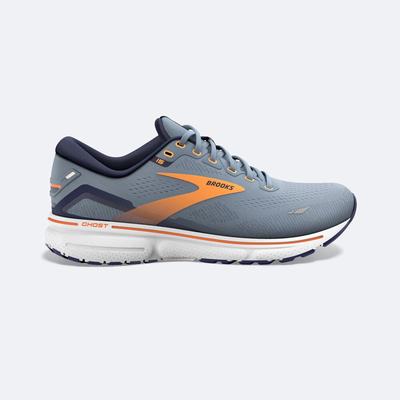 Men's Brooks Ghost 15 Running Shoes Grey/Navy/Orange | USA23856