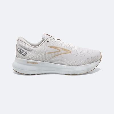 Men's Brooks Glycerin 20 Road Running Shoes White/Khaki | USA20541