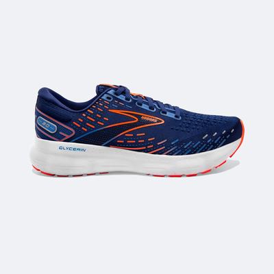 Men's Brooks Glycerin 20 Road Running Shoes Blue/Blue/Orange | USA94862