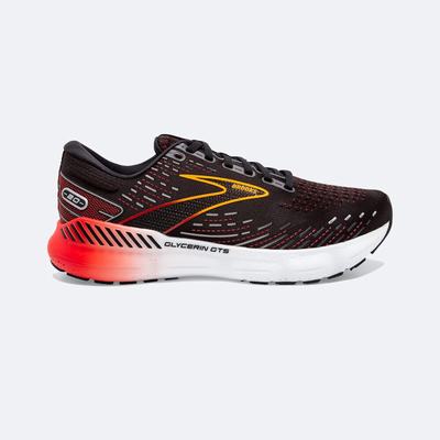 Men's Brooks Glycerin GTS 20 Road Running Shoes Black/Red | USA73956