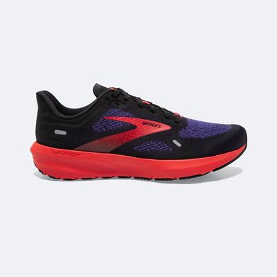 Men's Brooks Launch 9 Road Running Shoes Black/Deep Blue/Red | USA42563