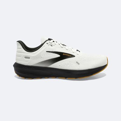 Men's Brooks Launch 9 Road Running Shoes White/Black/Brown | USA56410