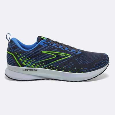 Men's Brooks Levitate 5 Road Running Shoes Blue/Green | USA64397