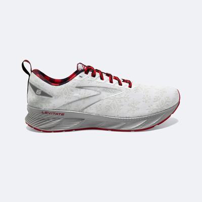 Men's Brooks Levitate 6 Road Running Shoes White/Red/Silver | USA27091