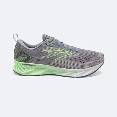 Men's Brooks Levitate 6 Road Running Shoes Grey/Green | USA45169