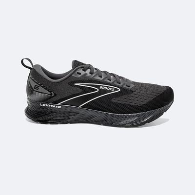 Men's Brooks Levitate 6 Road Running Shoes Black/White | USA80243