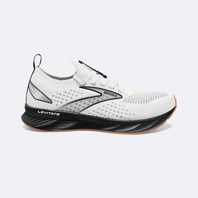 Men's Brooks Levitate StealthFit 6 Road Running Shoes White/Black | USA95086