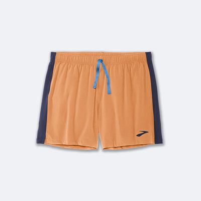 Men's Brooks Moment 5" Running Shorts Orange/Navy | USA63497