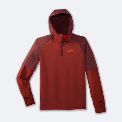 Men's Brooks Notch Thermal 2.0 Hoodies Copper/Dark Copper | USA20794