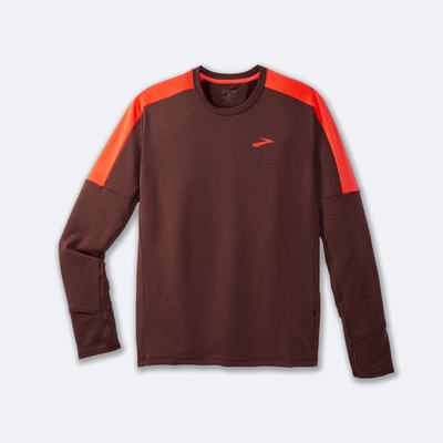 Men's Brooks Notch Thermal Long Sleeve 2.0 T-Shirts Chocolate | USA97043