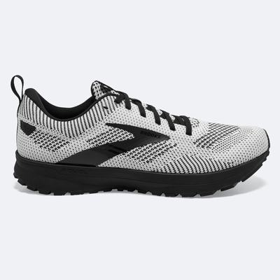 Men's Brooks Revel 5 Road Running Shoes White/Black | USA46235