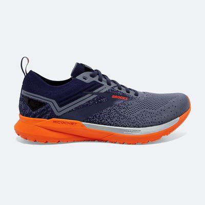 Men's Brooks Ricochet 3 Road Running Shoes Navy/Grey/Deep Red | USA21956