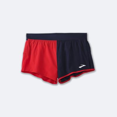 Men's Brooks Sherpa 3" Split Running Shorts Red/Navy | USA01538