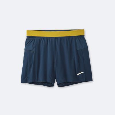 Men's Brooks Sherpa 5" 2-in-1 Running Shorts Indigo/Gold | USA68724